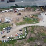 East Side of the Credit River (Aerial) – Laydown Area and Health & Safety Trailer
