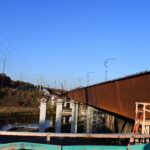 New QEW Credit River Bridge Girder Launch - Looking East
